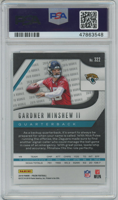 2019 Panini Prizm Gardner Minshew II ROOKIE #322 PSA 9