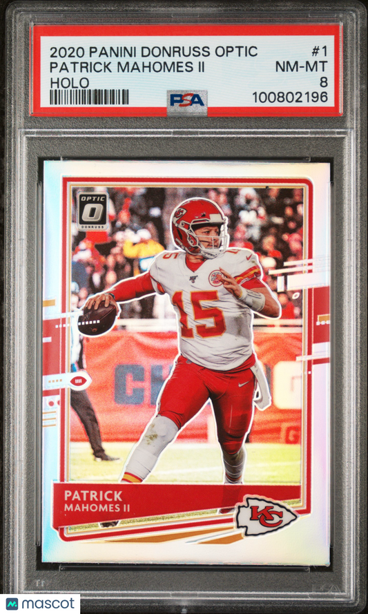 2020 Donruss Optic Holo Prizm #1 Patrick Mahomes II Chiefs PSA 8 NM-MT