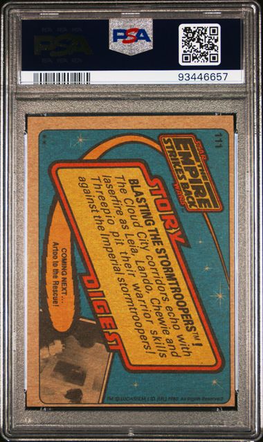 1980 Topps Star Wars- Empire Strikes Back- #111 Blasting the Stormtroopers!- PSA