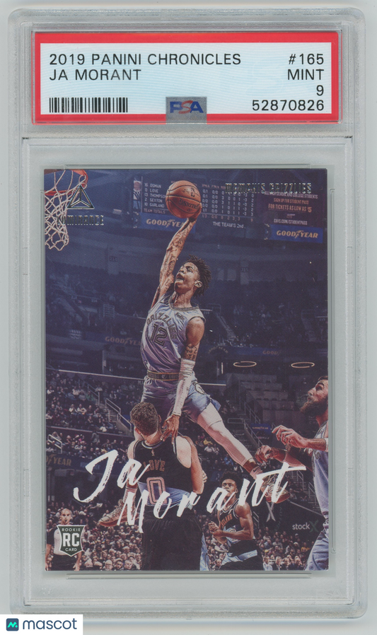 2019 Panini Chronicles #165 Ja Morant Memphis Grizzlies RC Rookie PSA 9 MINT