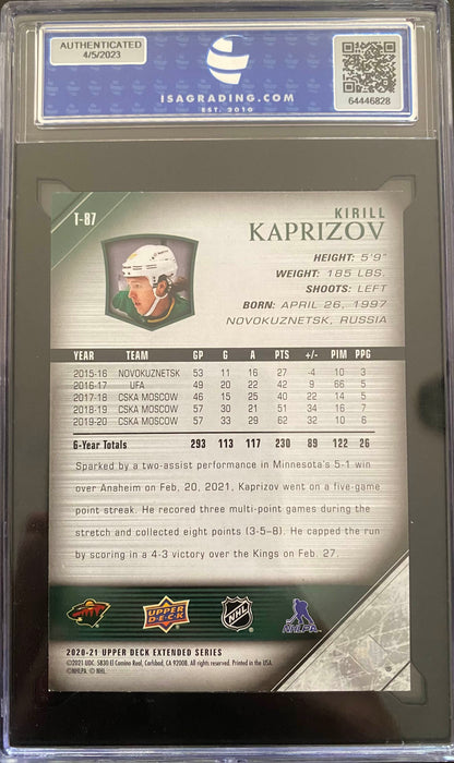 2020-21 Upper Deck Extended Kirill Kaprizov 2005-06 Young Guns Tribute ISA 9