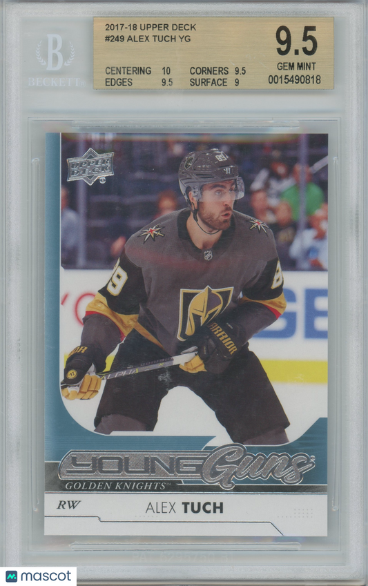 2017-18 Upper Deck - Alex Tuch - YOUNG GUNS - #249 - ROOKIE - BGS 9.5