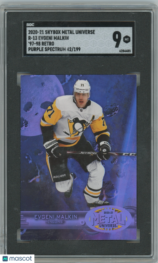 2020-21 Skybox Metal Universe Retro Purple Spectrum Evgeni Malkin /199 - SGC 9