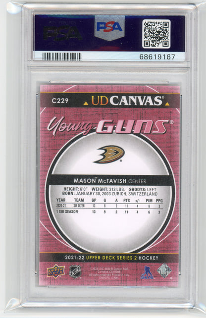 2021-2022 Upper Deck UD Canvas Mason Mctavish #C229 PSA 10
