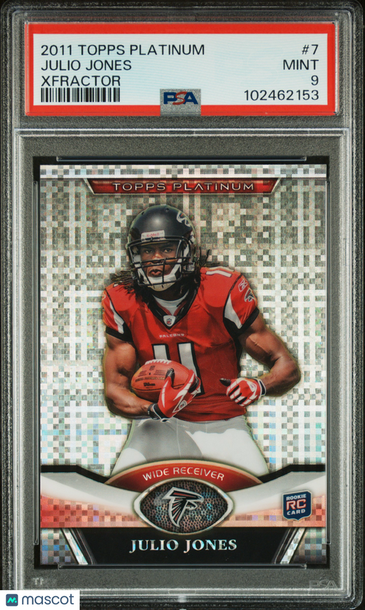 2011 Topps Platinum #7 Julio Jones RC Rookie XFRACTOR PSA 9 Falcons ROOKIE