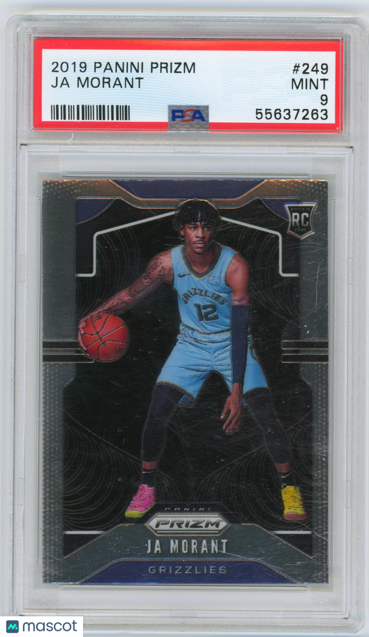 2019 Panini Prizm #249 Ja Morant Memphis Grizzlies RC Rookie PSA 9 MINT