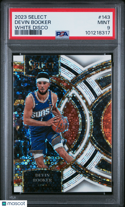 2023 Select White Disco Prizm #143 Devin Booker Suns - /75 PSA 9 - MINT - /75