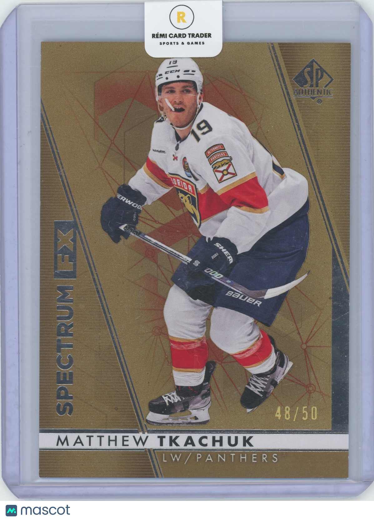 2023 2022-23 SP Authentic Hockey Matthew Tkachuk #S-37 Gold Refractor 48/50