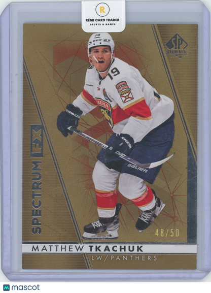 2023 2022-23 SP Authentic Hockey Matthew Tkachuk #S-37 Gold Refractor 48/50