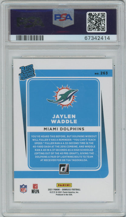 2021 Panini Donruss Jaylen Waddle ROOKIE #263 PSA 10