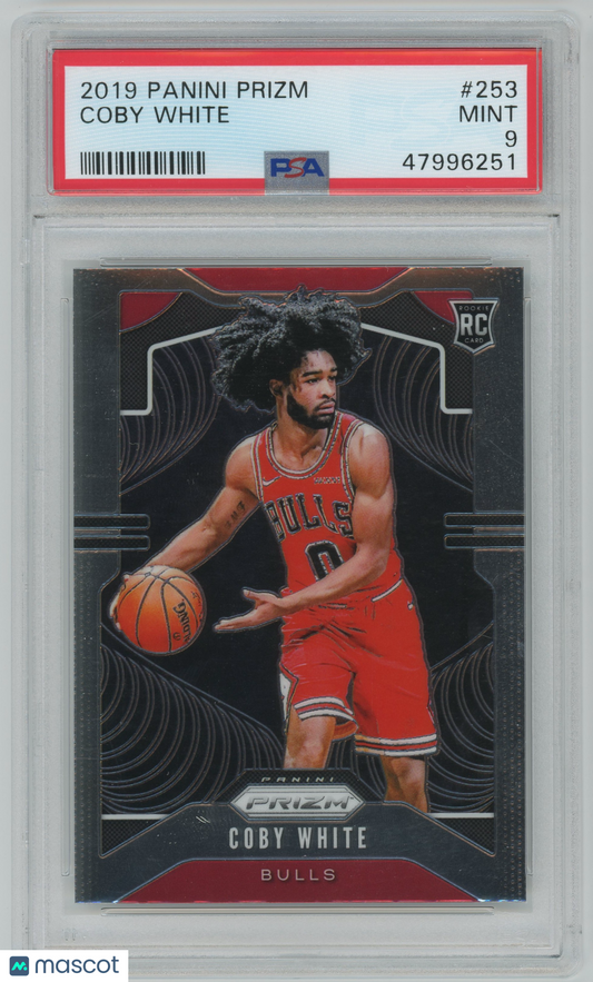 2019 Panini Prizm Coby White ROOKIE #253 PSA 9