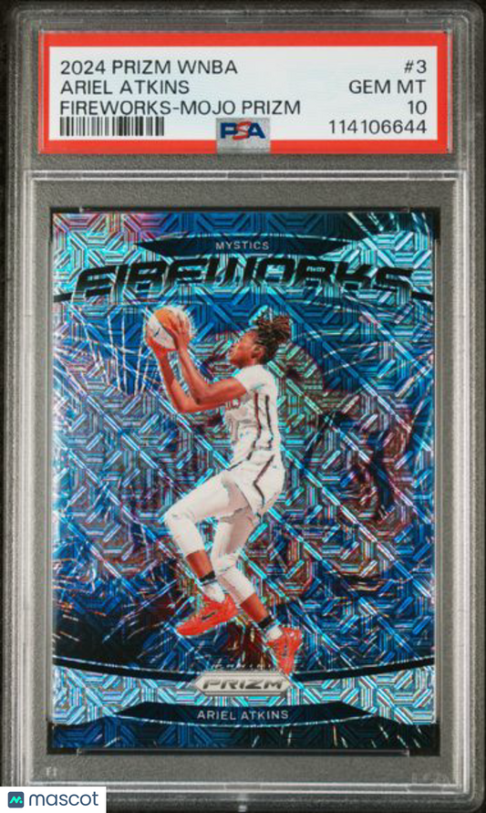 2024 Panini Mojo Prizm WNBA /25 - Fireworks - Ariel Atkins - MOJO /25 - PSA 10