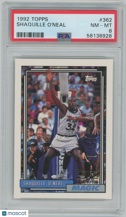 1992 Topps Shaquille O'Neal #362 - ROOKIE PSA 8 - ROOKIE
