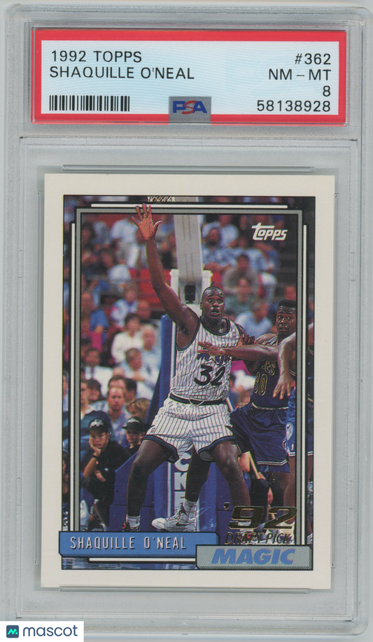 1992 Topps Shaquille O'Neal #362 - ROOKIE PSA 8 - ROOKIE