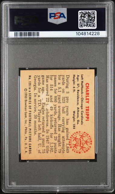 1950 Bowman Football #129 Charley Trippi Chicago Cardinals PSA 2.5 GOOD+