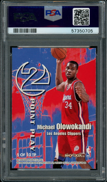 1999 Skybox Dominion- Shaquille O'Neal/Michael Olowokandi -2 Point Play #5 - PSA