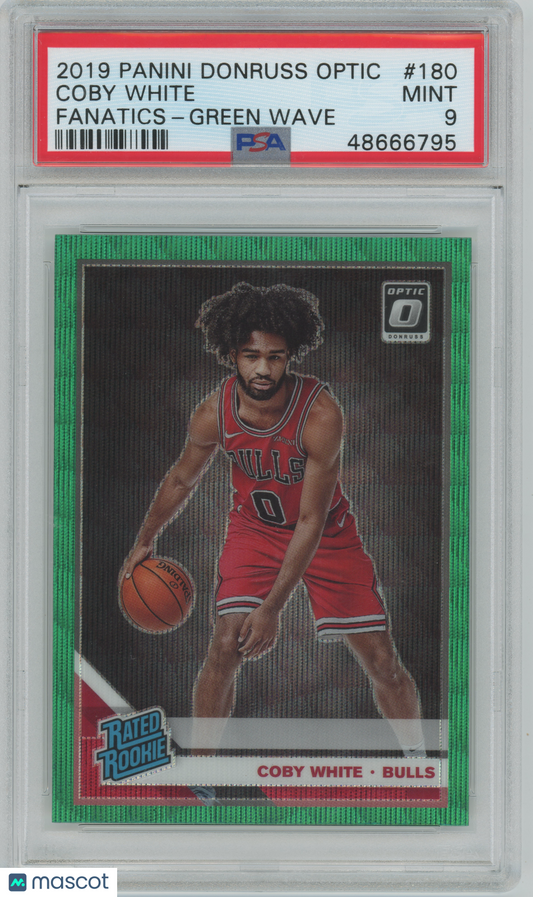 2019 Panini Donruss Optic - Coby White #180 - ROOKIE - Green Wave ROOKIE - PSA