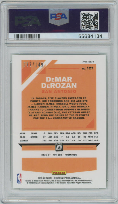 2019 Panini Donruss Optic DeMar DeRozan #127 Lime Green /149 - PSA 9 - /149