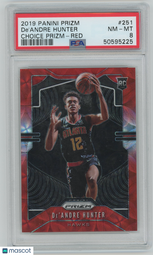 2019 Panini Prizm De'andre Hunter ROOKIE #251 Choice Prizm Red /88 PSA 8 - /88