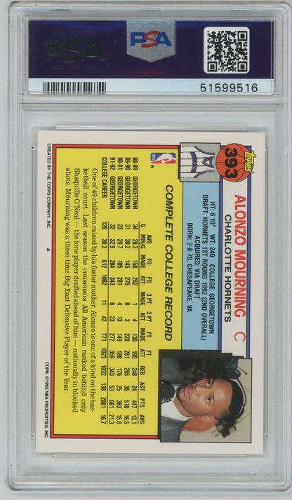 1992 Topps Alonzo Mourning ROOKIE #393 PSA 10