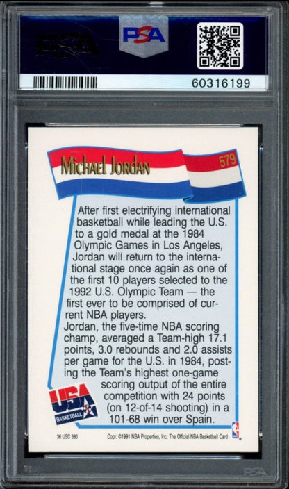 1991  Hoops - Michael Jordan #579 - 1992 Team USA Olympics - DREAM TEAM - PSA 9