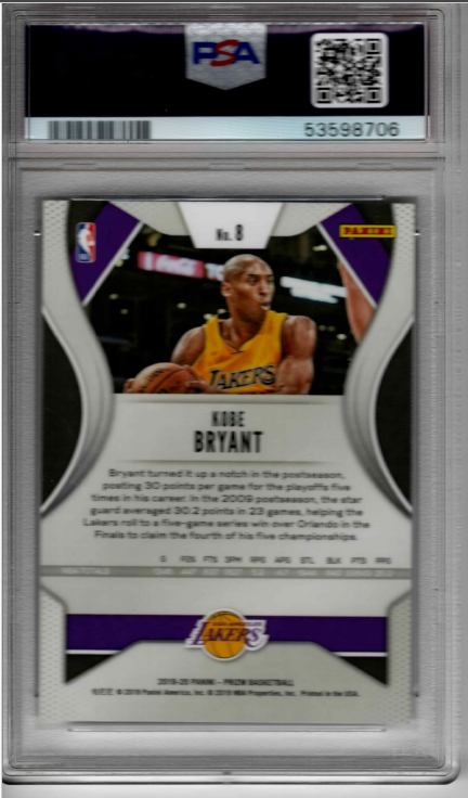 2019 Panini Prizm Kobe Bryant #8 PSA 9