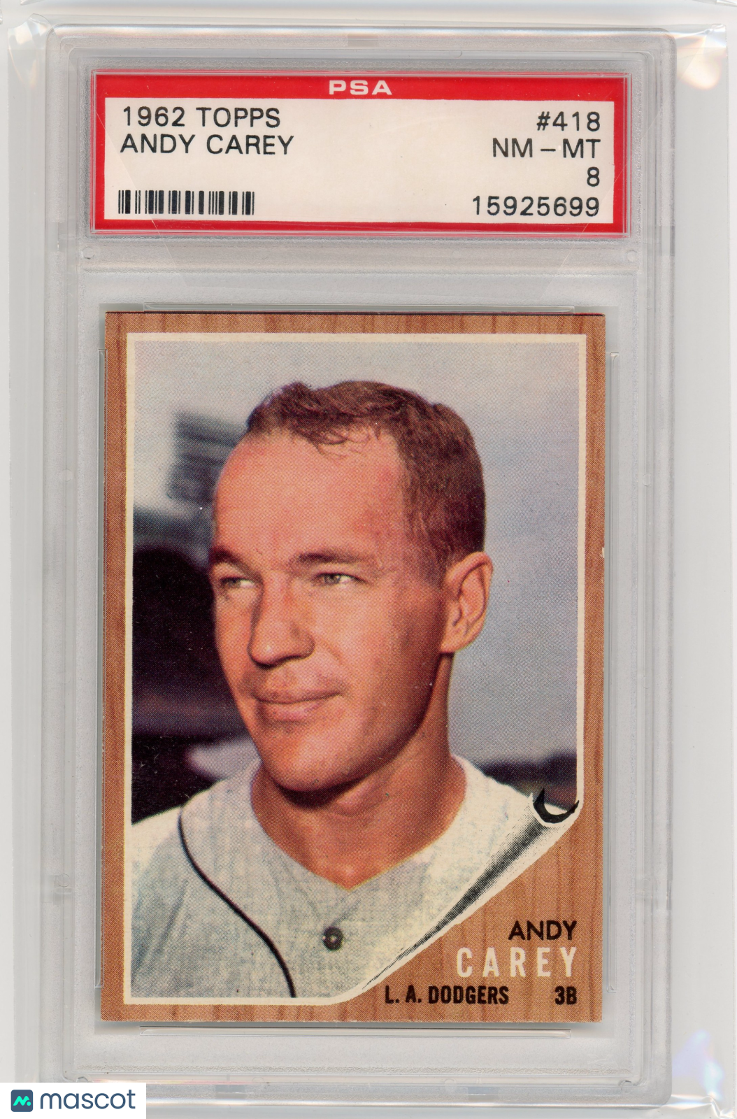 1962 Topps Andy Carey #418 PSA 8