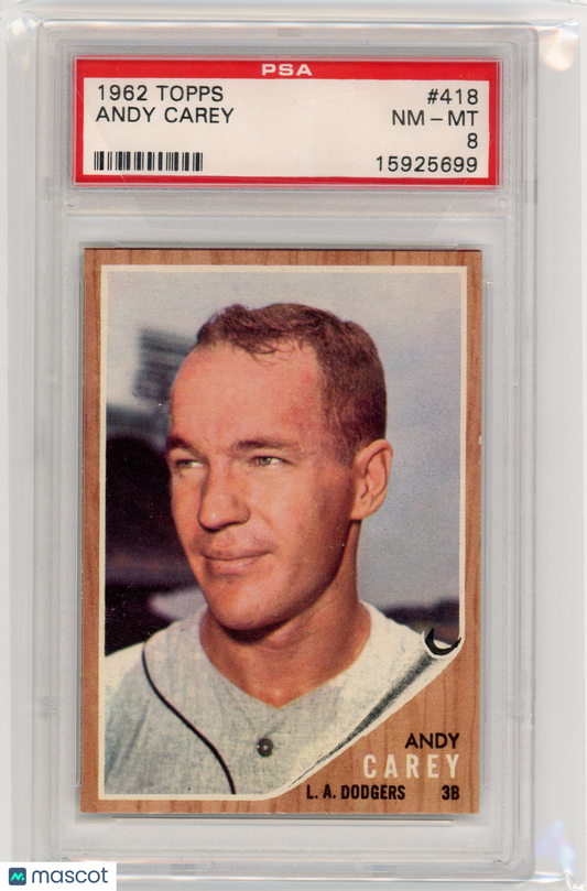 1962 Topps Andy Carey #418 PSA 8