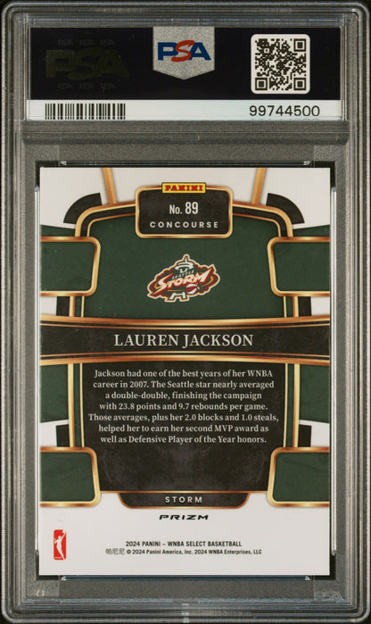 2024 Panini Select Lauren Jackson #89 Zebra Parallel SSP CASE HIT PSA 9