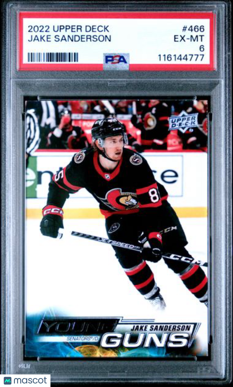 2022 Upper Deck - Jake Sanderson #466 - YG Rookie - YOUNG GUNS ROOKIE - PSA