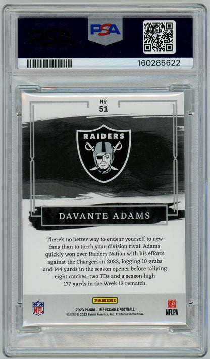 2023 Impeccable - Davante Adams #51 - Silver /50 - PSA - Silver /50