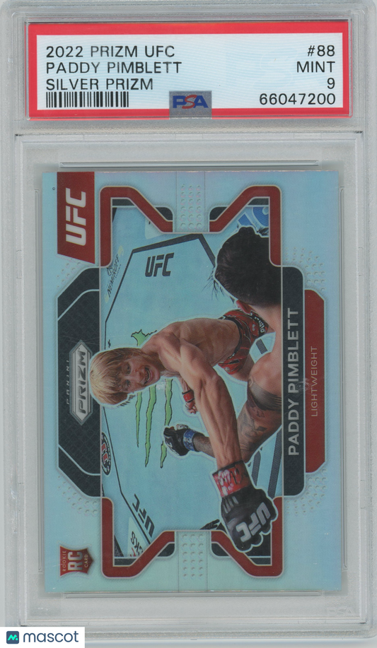 2022 Panini Prizm UFC Paddy Pimblett #88 Silver Prizm PSA 9