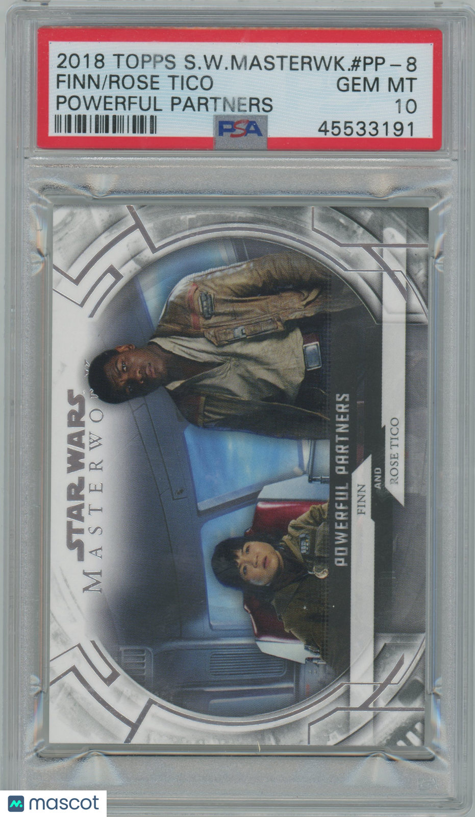 2018 Topps Star Wars Masterwork- Finn/Rose Tico Powerful Partners #PP-8b- PSA 10