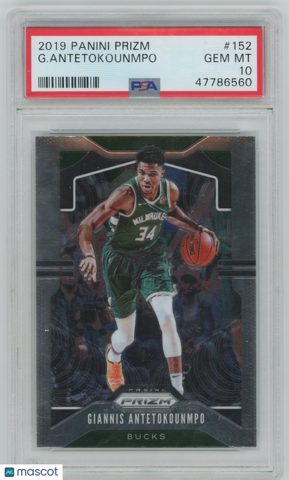 2019 Panini Prizm Giannis Antetokounmpo #152 PSA 10