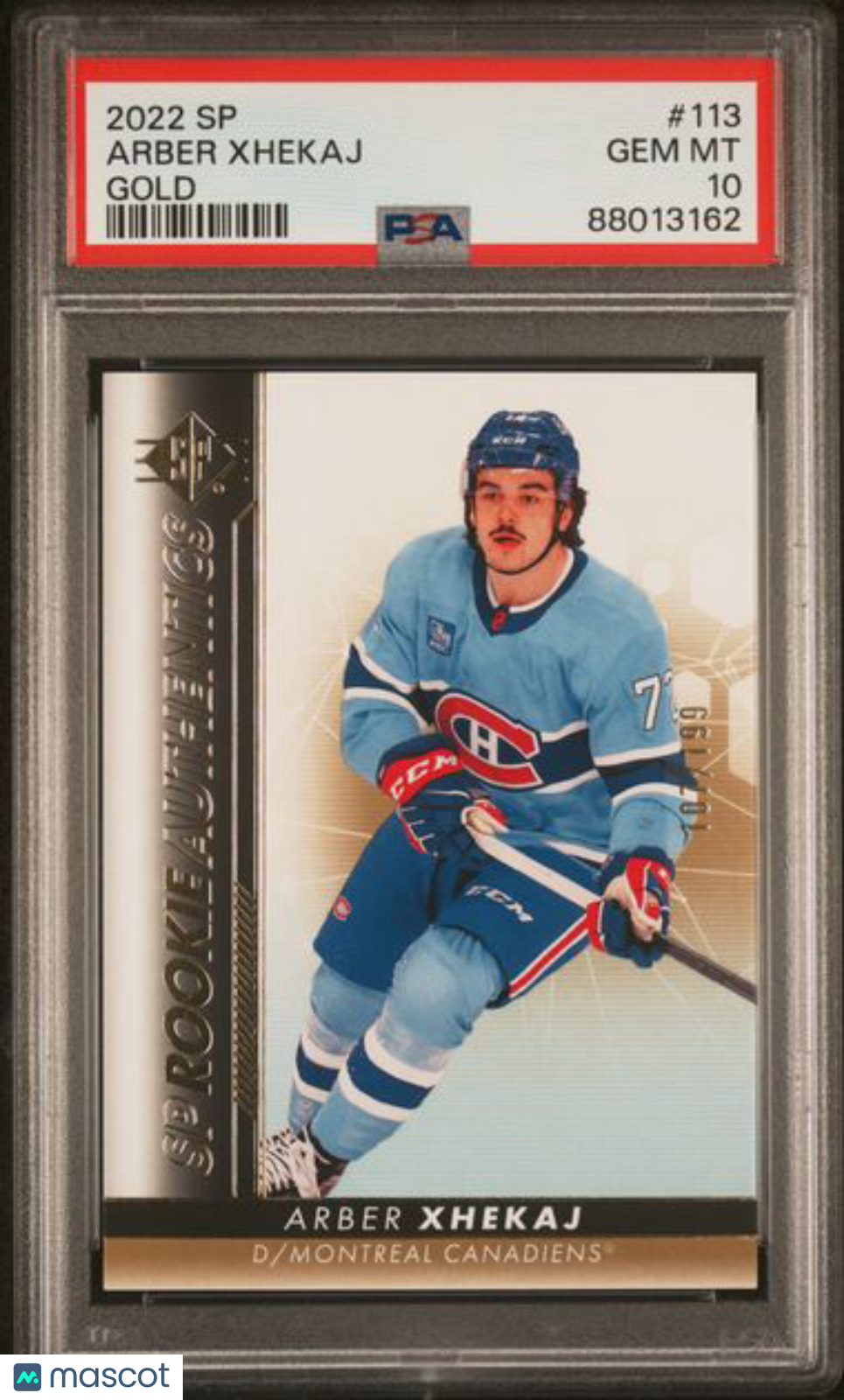 2022 SP Hockey - Arber Xhekaj #113 - Gold /199 - PSA 10