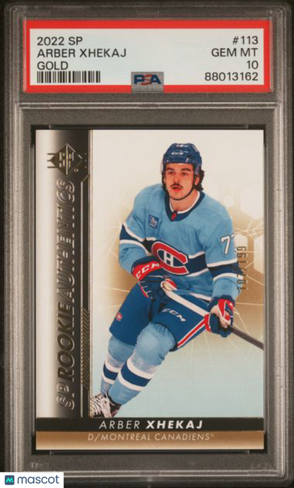 2022 SP Hockey - Arber Xhekaj #113 - Gold /199 - PSA 10