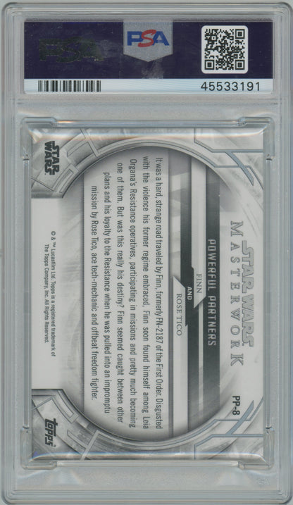 2018 Topps Star Wars Masterwork- Finn/Rose Tico Powerful Partners #PP-8b- PSA 10