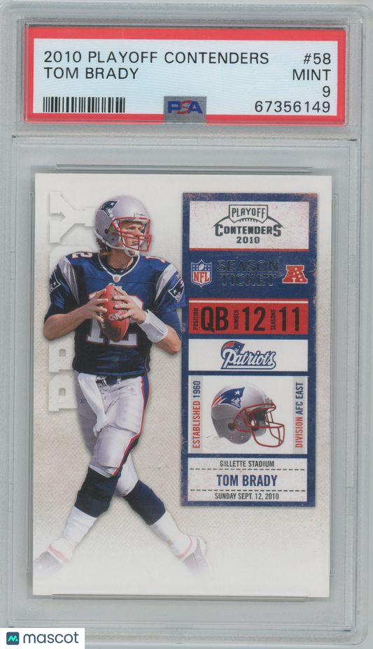 2010 Playoff Contenders - Ticket #58 - Tom Brady - Patriots - PSA - TOM BRADY