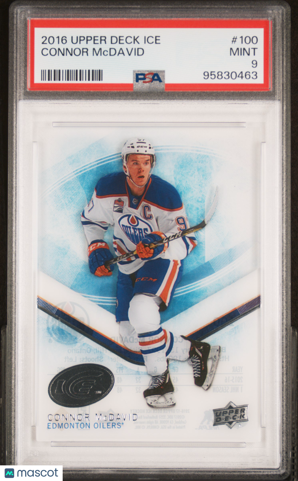 2016 Upper Deck Connor McDavid #100 Ice PSA 9