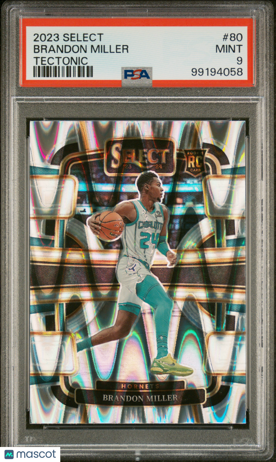 2023 Select Tectonic #80 Brandon Miller Hornets RC ROOKIE PSA 9 - ROOKIE