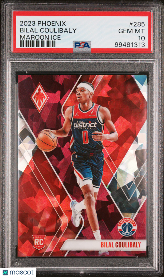 2023 Phoenix Maroon Ice #285 Bilal Coulibaly Wizard RC Rookie /275 PSA 10 - /275