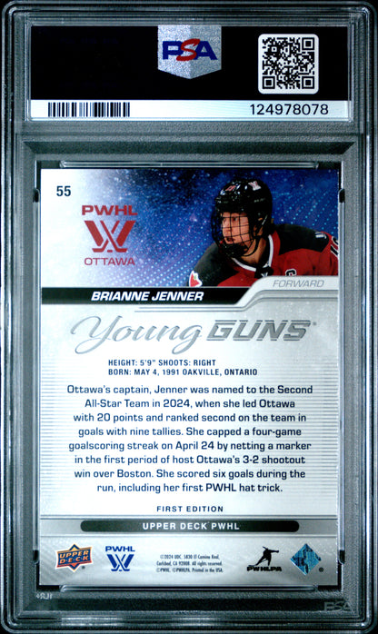 2024 PWHL - Brianne Jenner #55 b - Women's Hockey - Young Guns - PSA 9 - ROOKIE