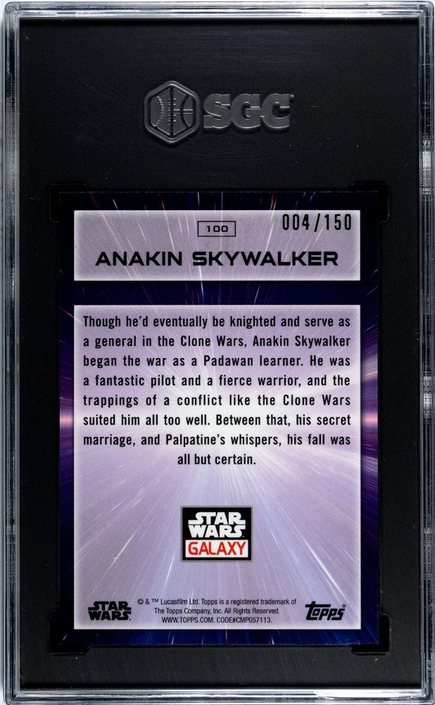 2022 Star Wars Galaxy - Anakin Skywalker #100 - Atomic Refractor /150 - SGC 9.5