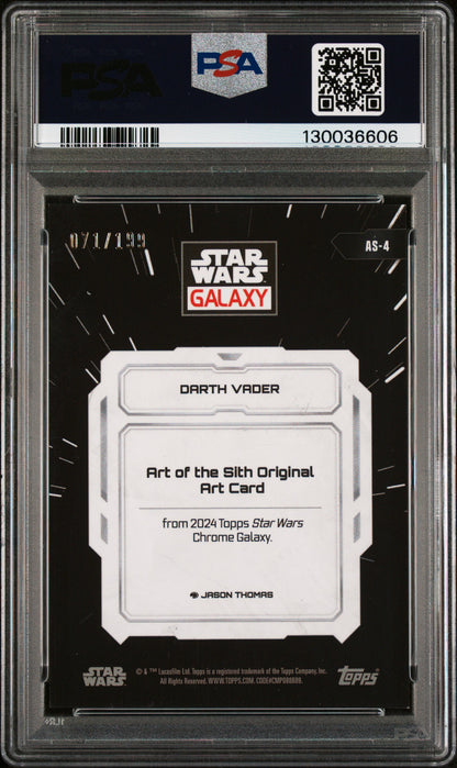 2024 Star Wars Galaxy - DARTH VADER - Art of the Sith #AS4 - AQUA REF /199 - PSA