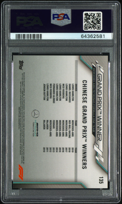 2020 Topps Chrome Formula 1 Sapphire Edition - Lewis Hamilton #135 - PSA 9