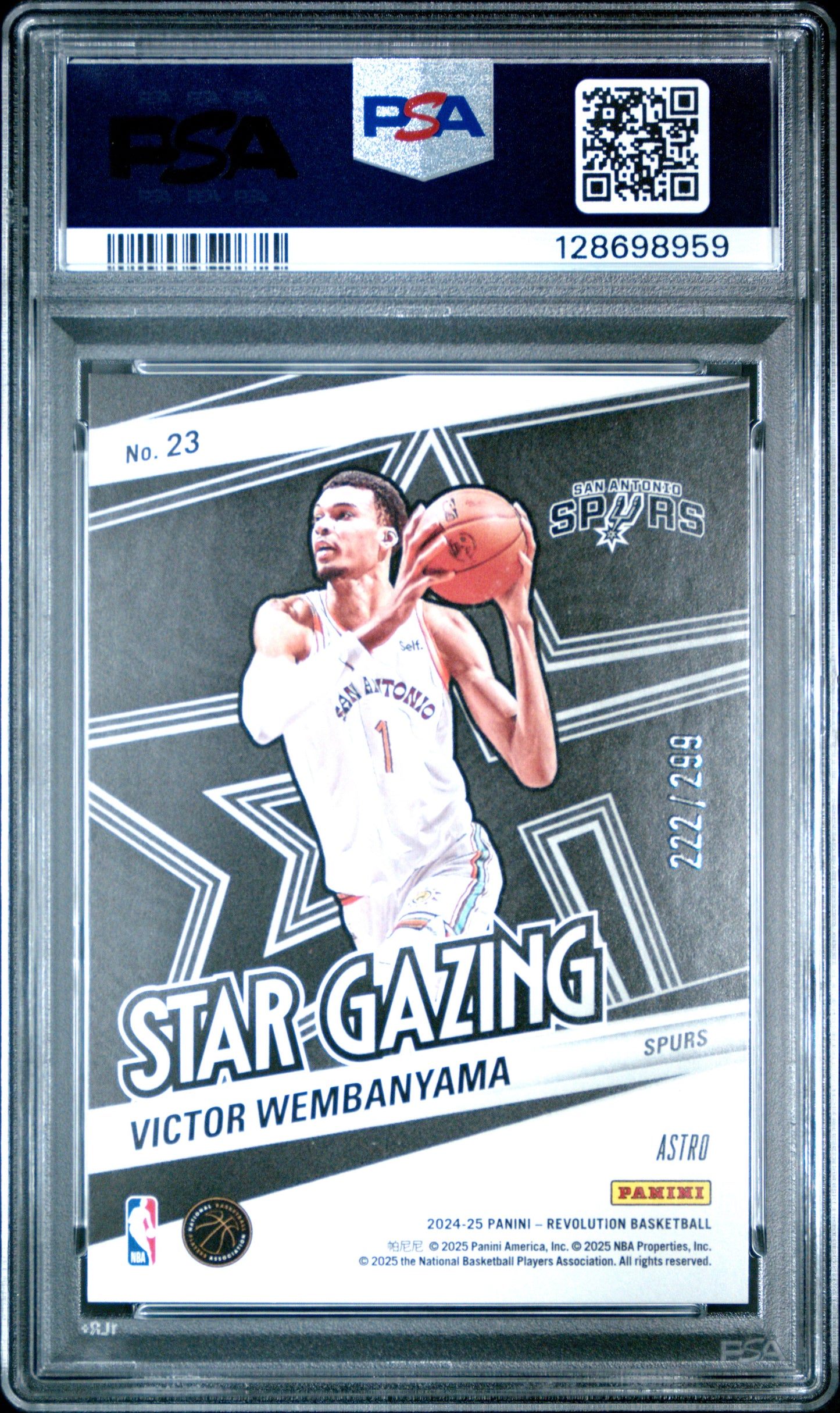 2024 Panini Revolution- Victor Wembanyama - Star Gazing- Red Astro /299 - PSA 10