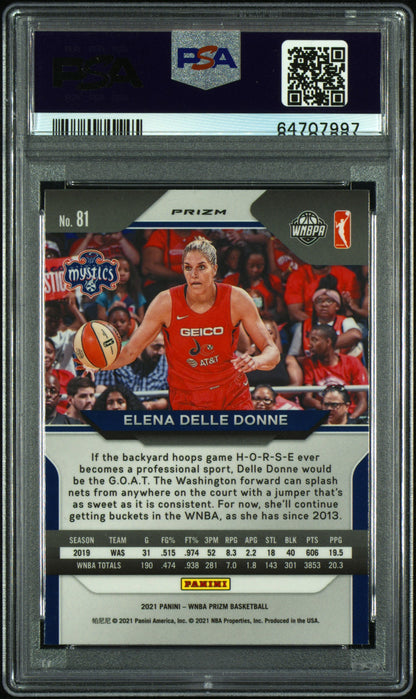 2021 Panini Prizm WNBA Elena Delle Donne #81 White Sparkle PSA 10 - POP 3
