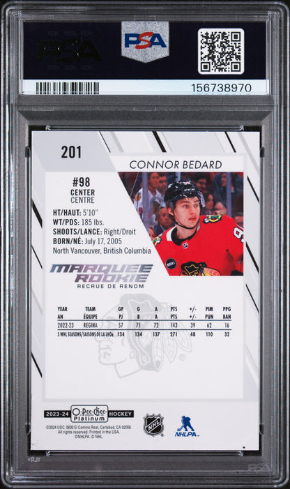 2023 O-Pee-Chee Platinum Hockey - Connor Bedard #201 - ROOKIE - PSA