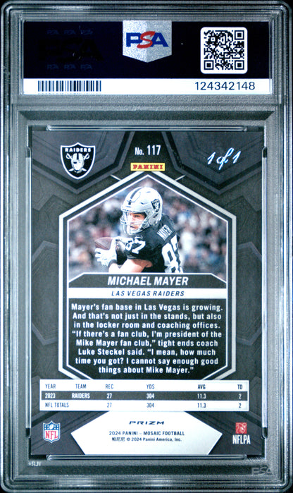 2024 Panini Mosaic - Michael Mayer #117 - Nebula Choice 1/1 - PSA - NEBULA 1/1