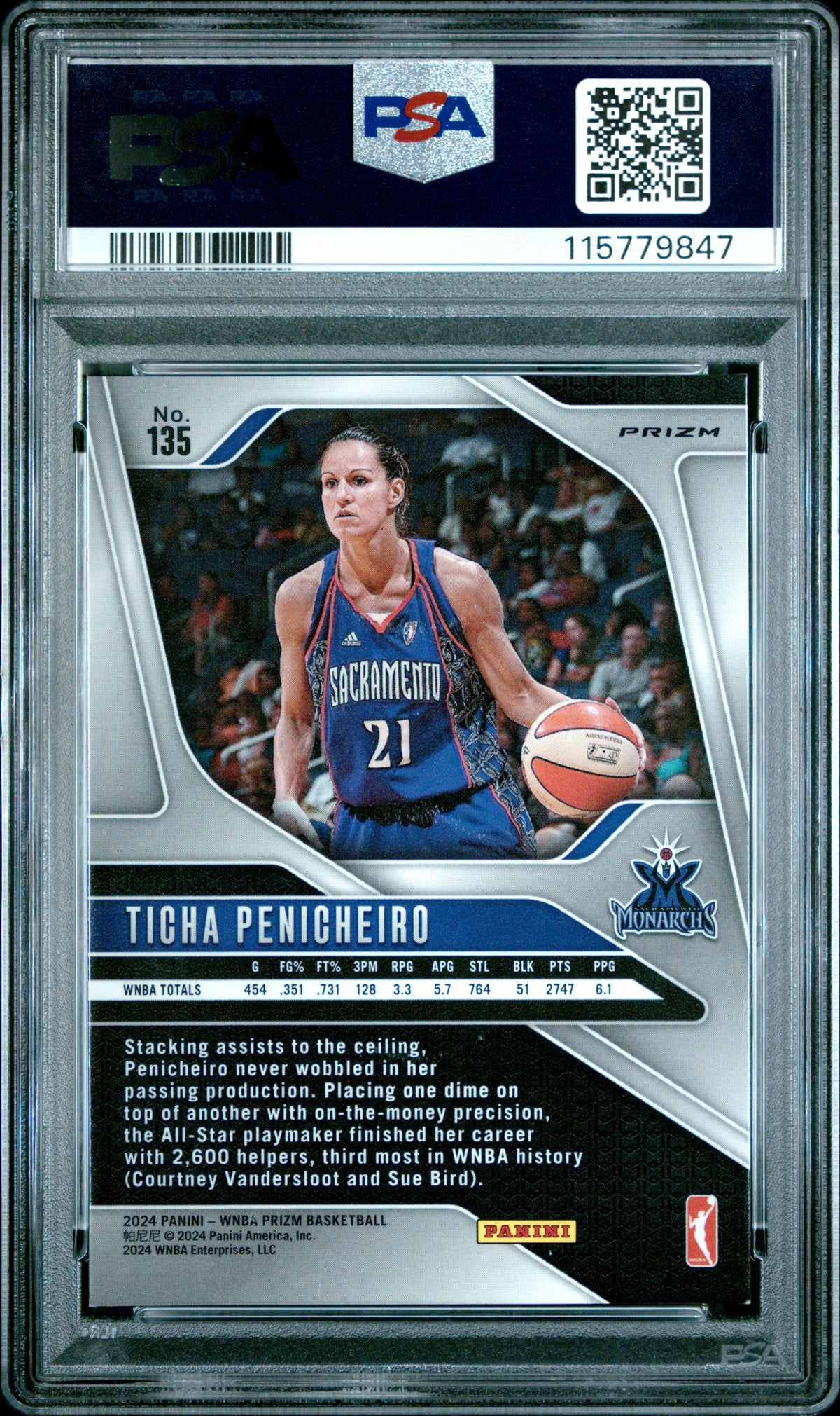 2024 Prizm WNBA - Ticha Penicheiro #135 - Snakeskin SSP - PSA